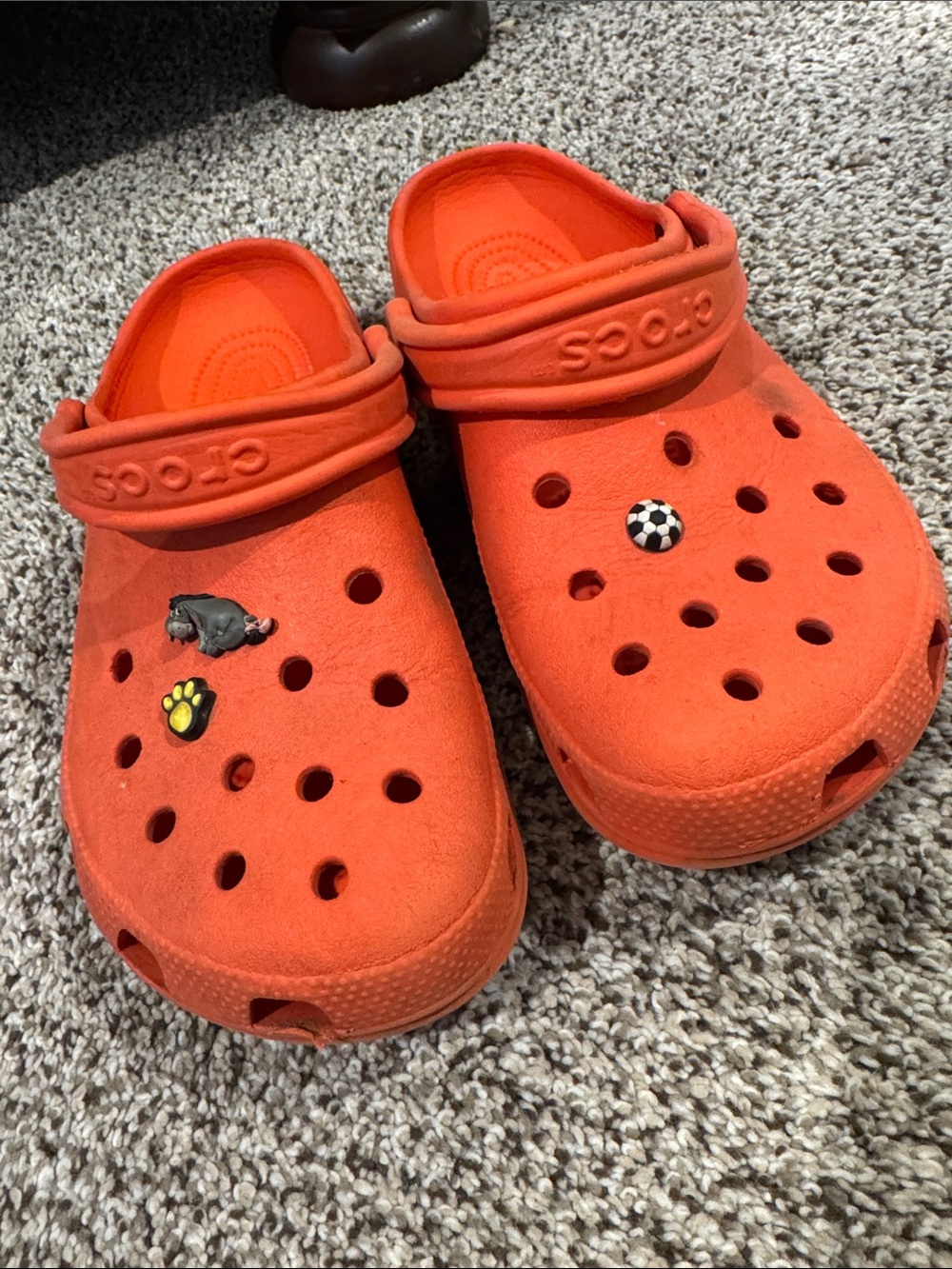CROCS Classic Clog in Bright Orange with Charms